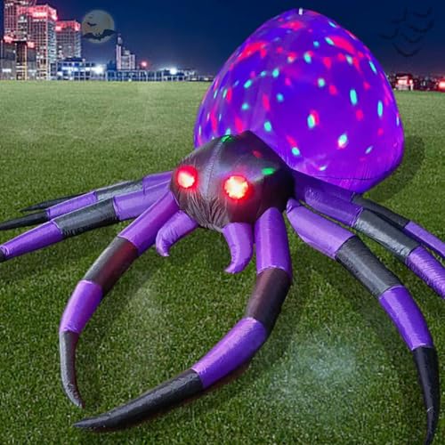 12 FT Huge Halloween Inflatables Spider Outdoor Decorations, Halloween Blow Up Spider Yard Decor