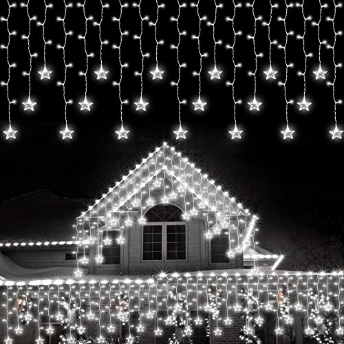 150 LED Icicle Christmas Lights w/ Stars