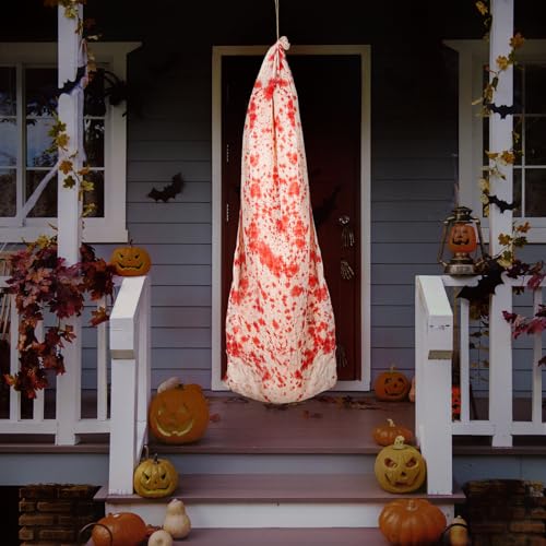 Bloody Halloween Decorations Hanging Indoor Outdoor Creepy Decor Cocoon Corpseprop for Haunted House