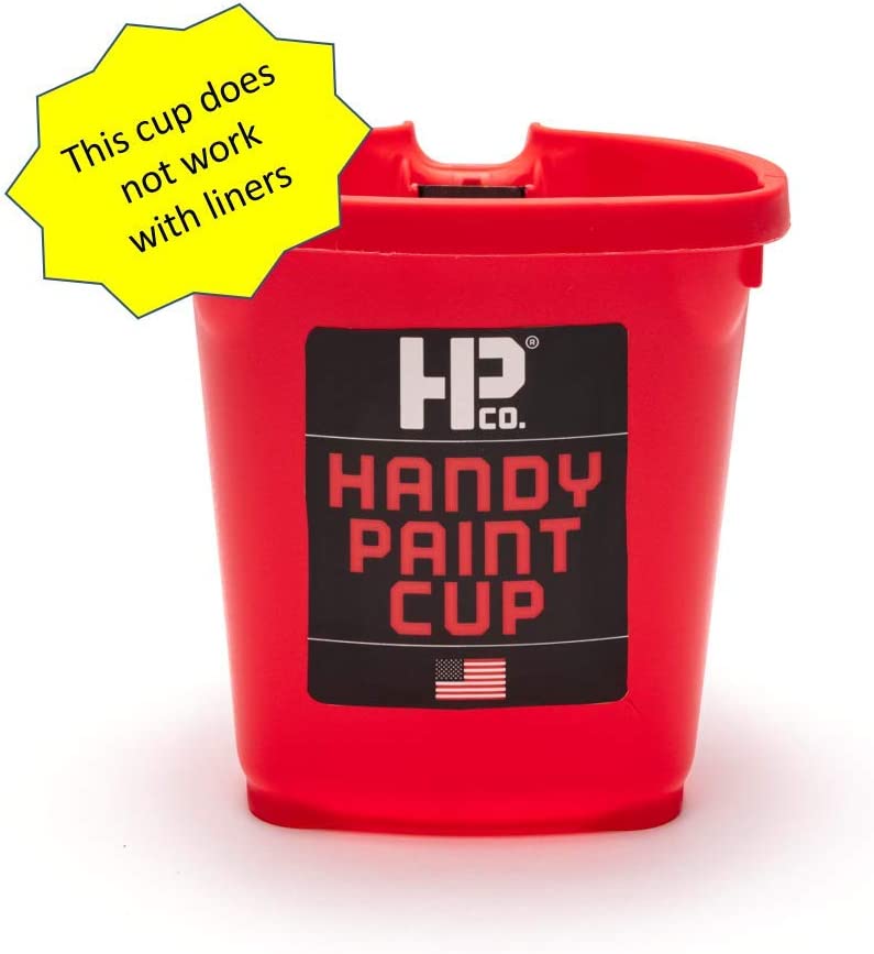 Paint Cup Holds 16 oz. of Paint or Stain, Integrated Magnetic Brush Holder, Ideal for Trim Work, Touch-ups, 1 Pack