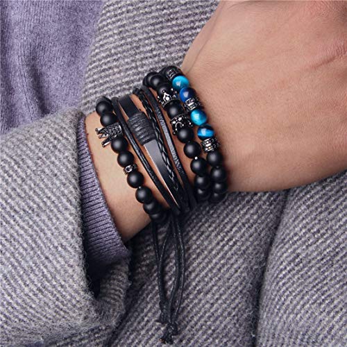 Braided Leather Bracelets for Men Women