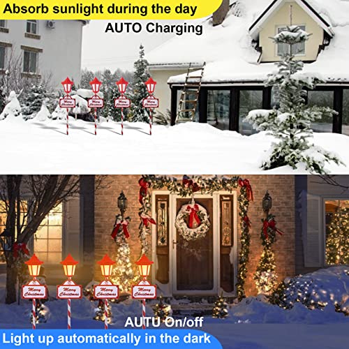 4 Pack Solar Candy Christmas Pathway Lights