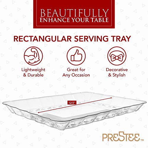 12 Disposable Plastic Serving Trays – | 9"X13" | Rectangular