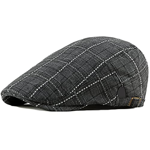 Mens Newsboy Hat Adjustable Breathable