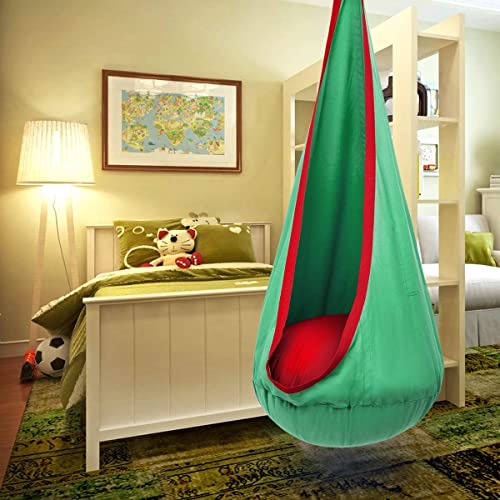 Hanging Hammock Chair with Inflatable Pillow- Max 176 LBs