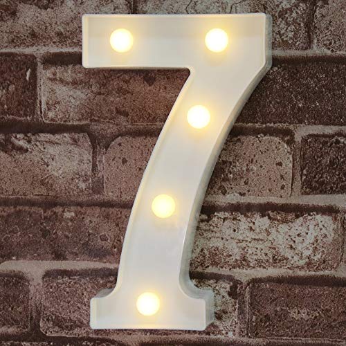 Decorative Led Light Up Numbers -White Plastic Marquee Numbers Battery Operated