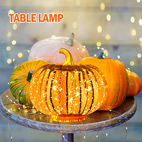 Halloween / Thanksgiving Decoration Mercury Glass  Pumpkin w/ Light