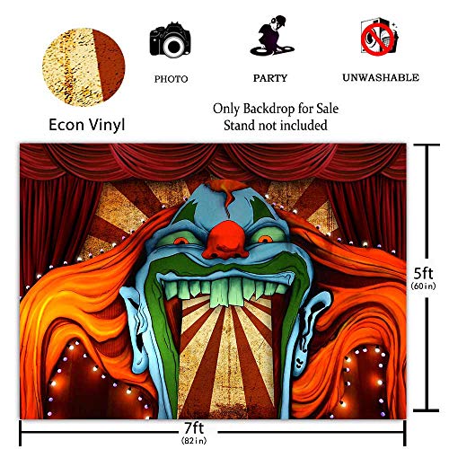 Horror Circus Theme Halloween Backdrop for Photography Giant Evil Clown