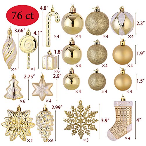 76ct Christmas Tree Balls Ornaments Set