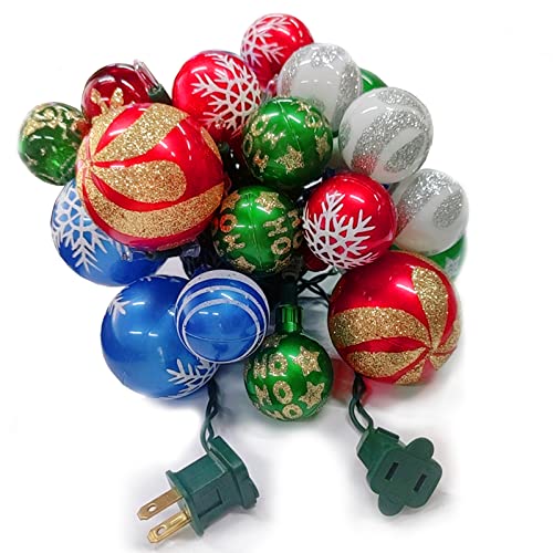 28ft 25 Bulbs Christmas Ball Ornaments w/ Lights