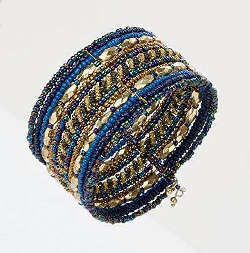 Bohemian Multi-Colored Beaded Cuff Bracelets for Women