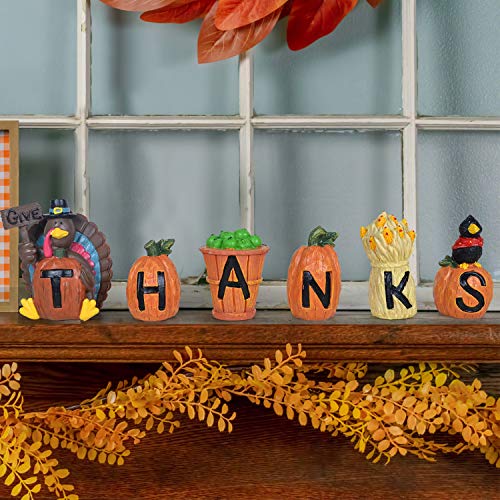 Thanksgiving Decorations Hand-Painted Turkey & Pumpkins