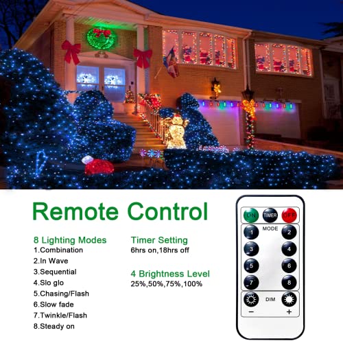 Christmas Net Lights 200 LED 9.8ft x 6.6ft w/ 11 Modes & Remote