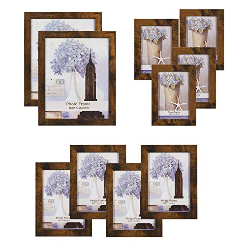 Picture Frames, Set of 10, Two 8 x 10 Inch, Four 5 x 7 Inch, Four 4 x 6 Inch for Home Decor