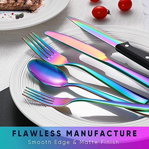 48-Piece Stainless Steel Silverware Set w/ Steak Knives for 8