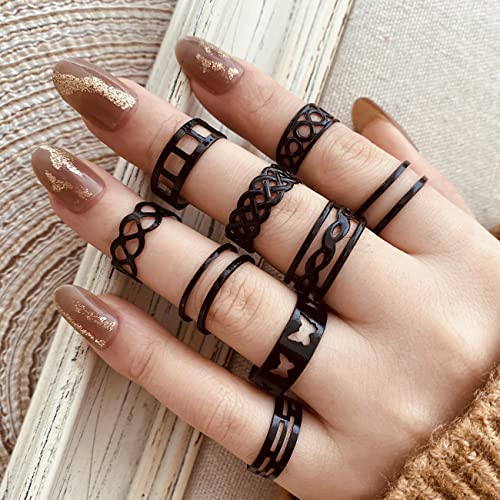 Black Goth Punk Rings for Men/Women