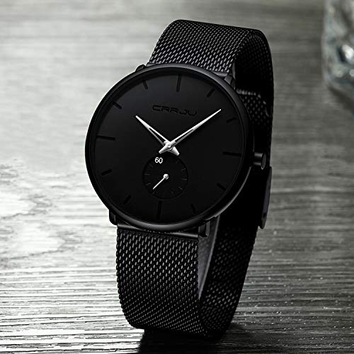 Ultra Thin Wrist Watches for Men Fashion Classic Waterproof Stainless Steel Band