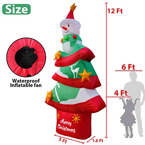 12 Feet Christmas Tree Inflatables Decoration w/ LEDs