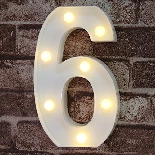 Decorative Led Light Up Numbers -White Plastic Marquee Numbers Battery Operated