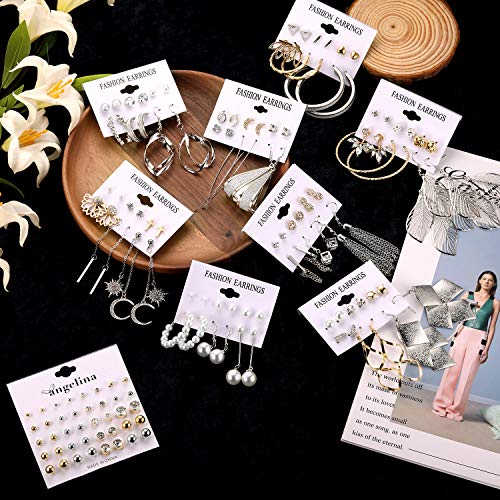 68 Fashion Dangle Earrings for Women (Gold and Silver)