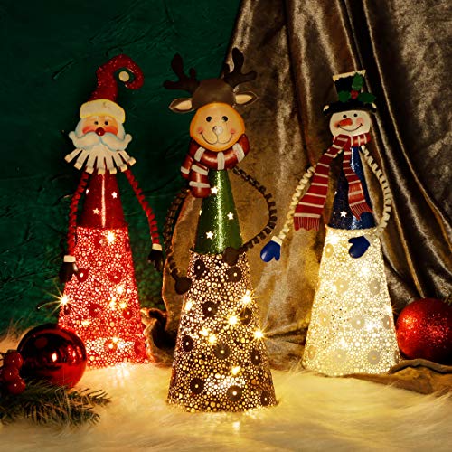 Set of 3 Lighting Santa Snowman Reindeer Christmas Decoration