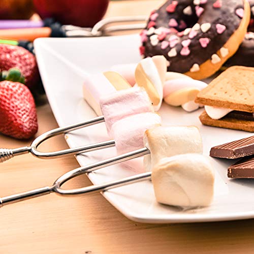 5 Packs Marshmallow Roasting Sticks kit-Telescoping Stainless Steel