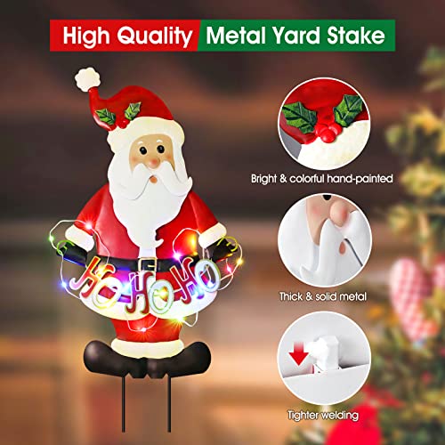 2 Pack Christmas Decorations Yard Metal Stakes