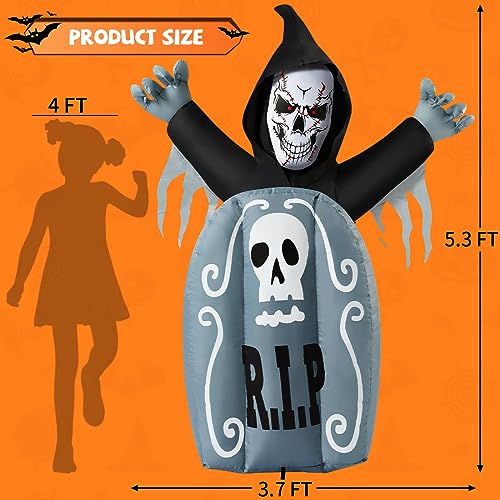 Halloween Inflatables Ghost Outdoor Decorations Blow Up Yard with Built-in LEDs