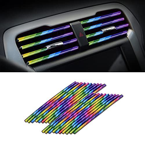 20 Pcs Car Air Conditioner Decoration Strip for Vent Outlet, Universal Waterproof Bendable