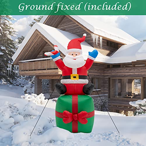 6 Foot Christmas Inflatable Santa Claus w/ Built-in LEDs