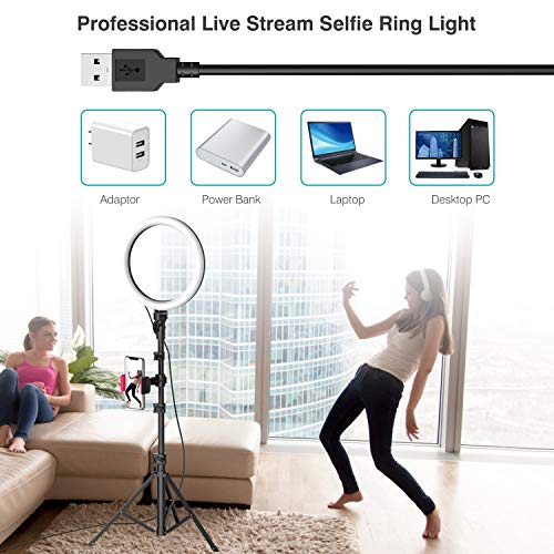 10" Selfie Ring Light w/ Tripod Stand & Cell Phone Holder