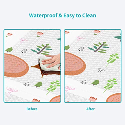 Double Sided Large Folding Portable Baby Crawling Mat, Waterproof Non Toxic