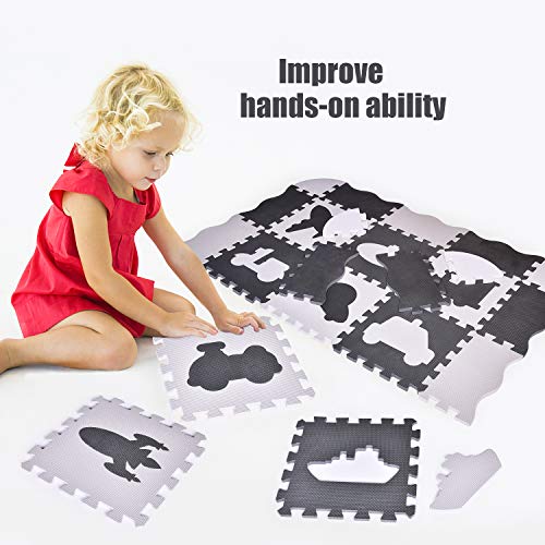 Large 25 PCs Baby Puzzle Play Mat Tiles w/ 9 Patterns