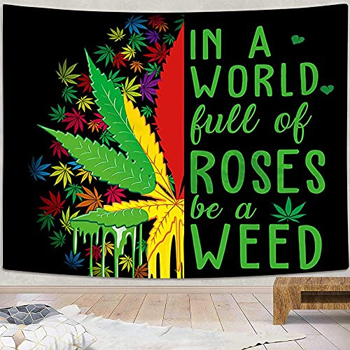 Psychedelic Reggae Rasta Leaf Tapestry for Home Decoration