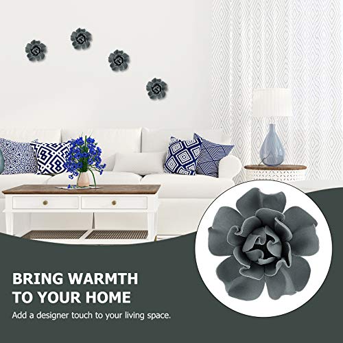 4 Pcs Ceramic Flower Wall Decoration