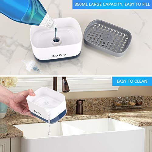 Kitchen Dish Soap Dispenser w/ Sponge Holder