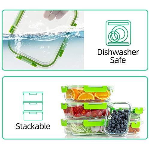 [10-Pack] Glass Food Storage Containers