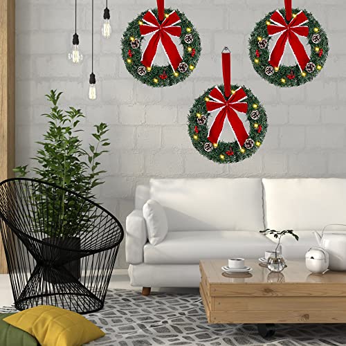 Set of 3 Lighted Christmas Wreaths