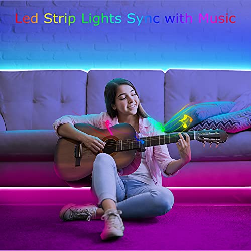 Led Strip Lights  Bluetooth Smart App Control Music Sync Color Changing RGB Led Light Strip with Remote