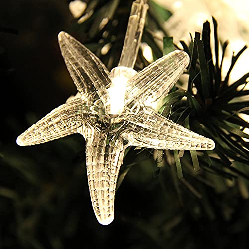 11 Feet 30 LED Starfish Shaped Battery Operated LED Fairy String Lights