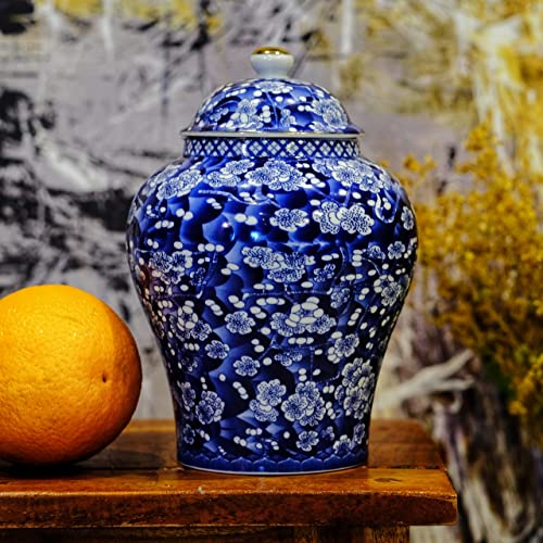 Blue  & White Porcelain Plum Blossom Ginger Jar