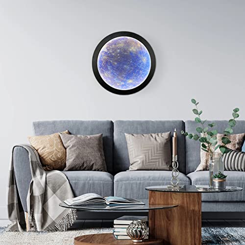 Round Wall Mirror w/ 3 Brightness LED Lights & 3 Effect Mode, Standing or Wall-Mounted