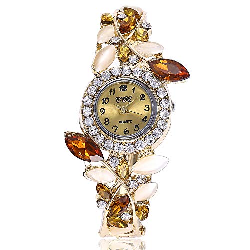 5 Pack Luxury Watch Bracelet Diamond Flower Lady Retro Wrist Watch