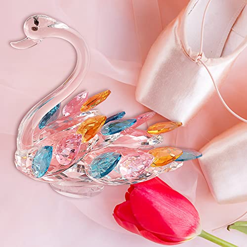 6 Inch Crystal Glass Swan Paperweight Crystal Collectible Figurines