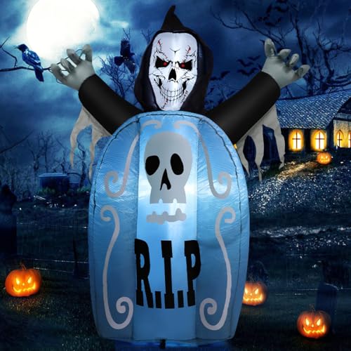 Halloween Inflatables Ghost Outdoor Decorations Blow Up Yard with Built-in LEDs