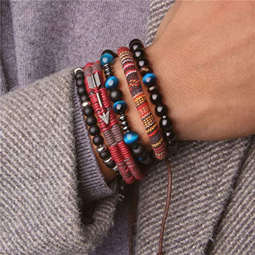 Braided Leather Bracelets for Men Women