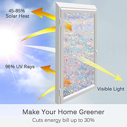 3D Window Privacy, Film Static Window Clings Vinyl Heat Control