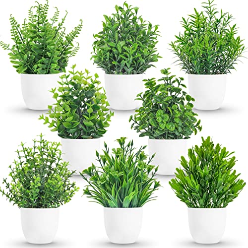 4 Packs Fake Plants Mini Artificial Greenery Potted Plants for home, office