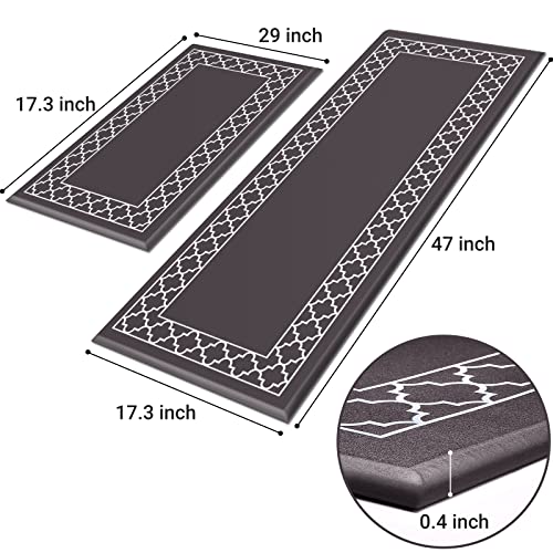 [2 PCS] Cushioned Anti-Fatigue Kitchen Rug