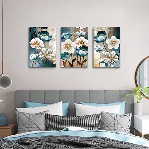 3 Piece Lotus Flower Canvas Wall Art for Home Decoration